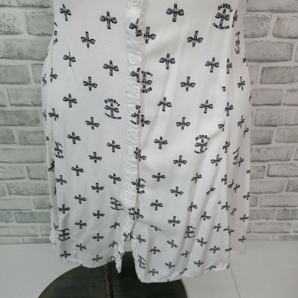 Junk Food Blondie Camp Funtime Button Front‎ Dress Punk Rock Music New Wave - Picture 4 of 9